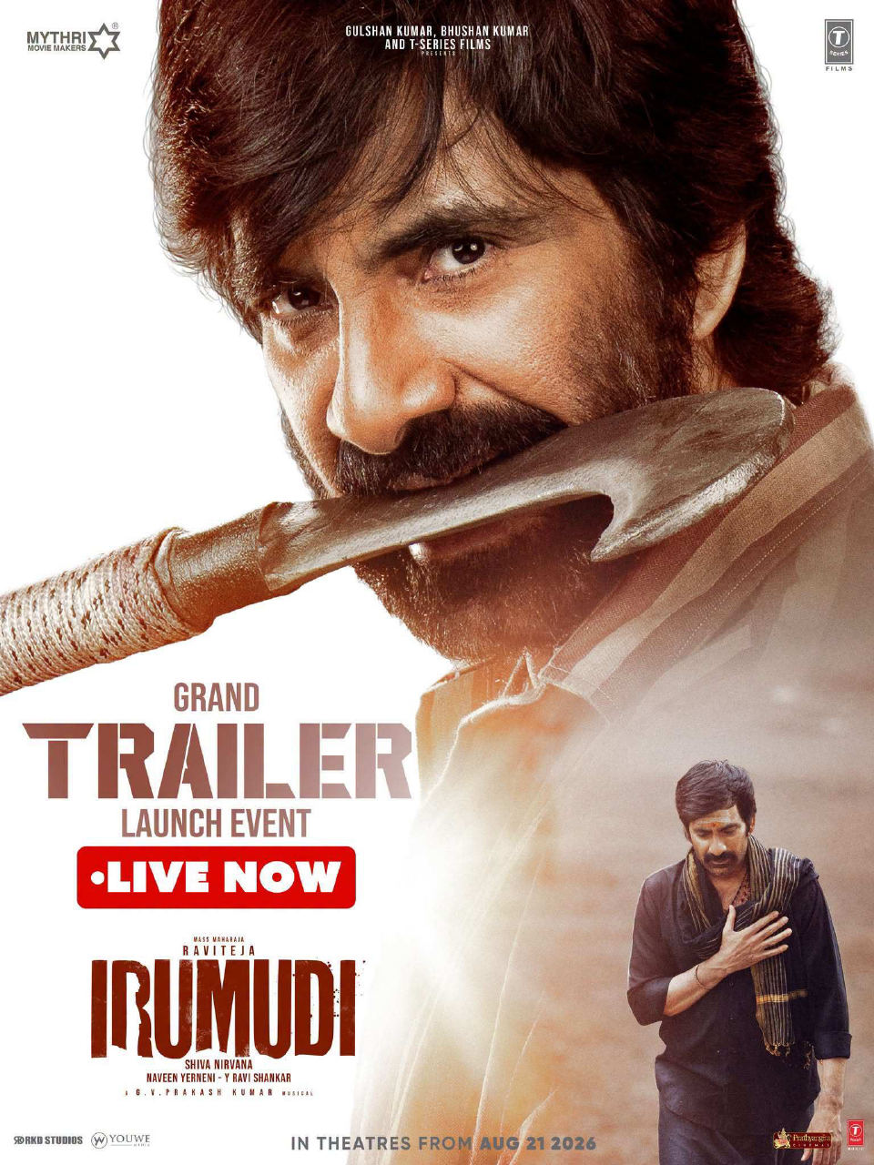 Ravi Teja's 'Irumudi' prerelease event on August 16: Grand release worldwide on 21st